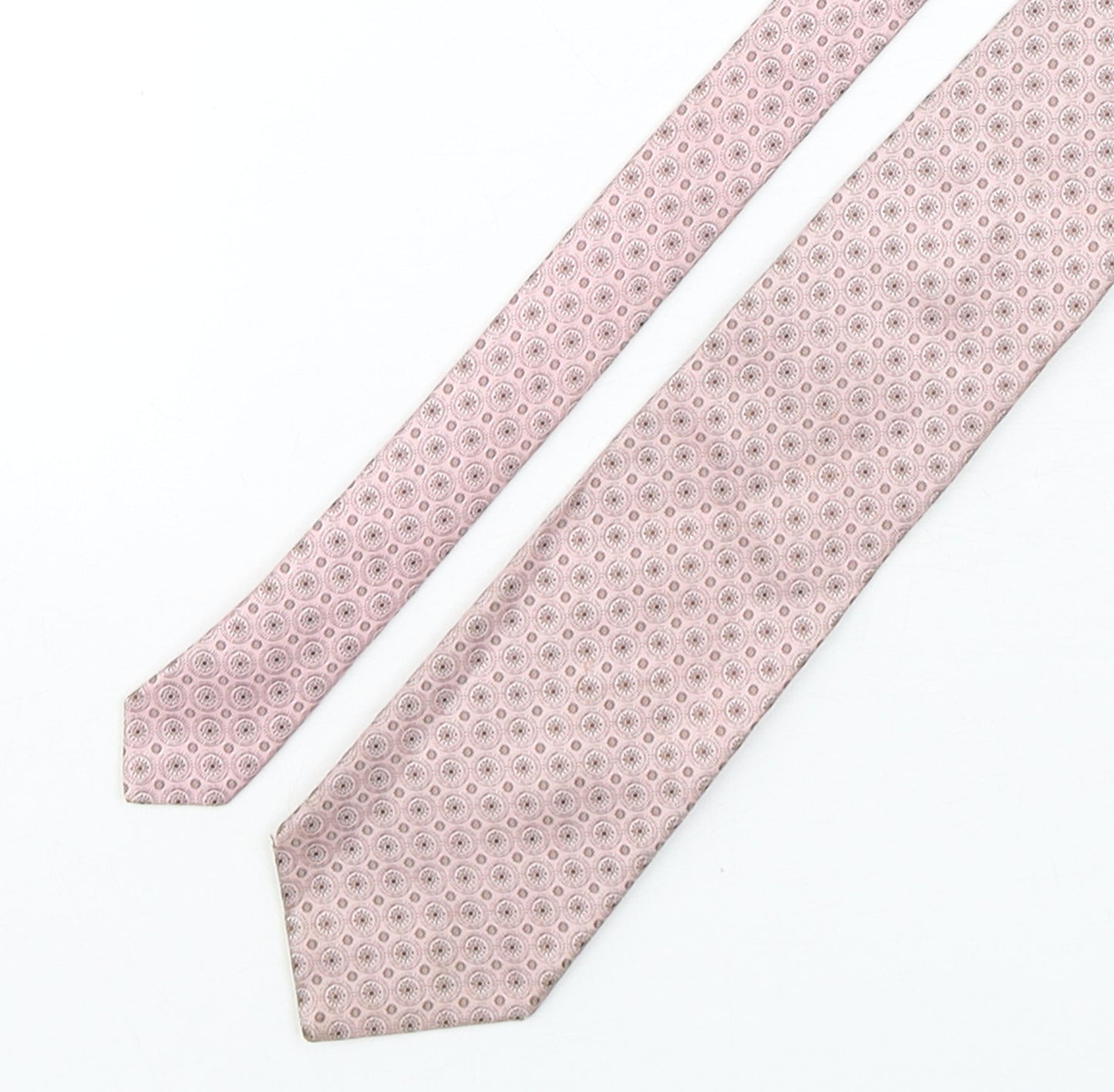 Collezione Mens Pink Geometric Silk Pointed Tie One Size
