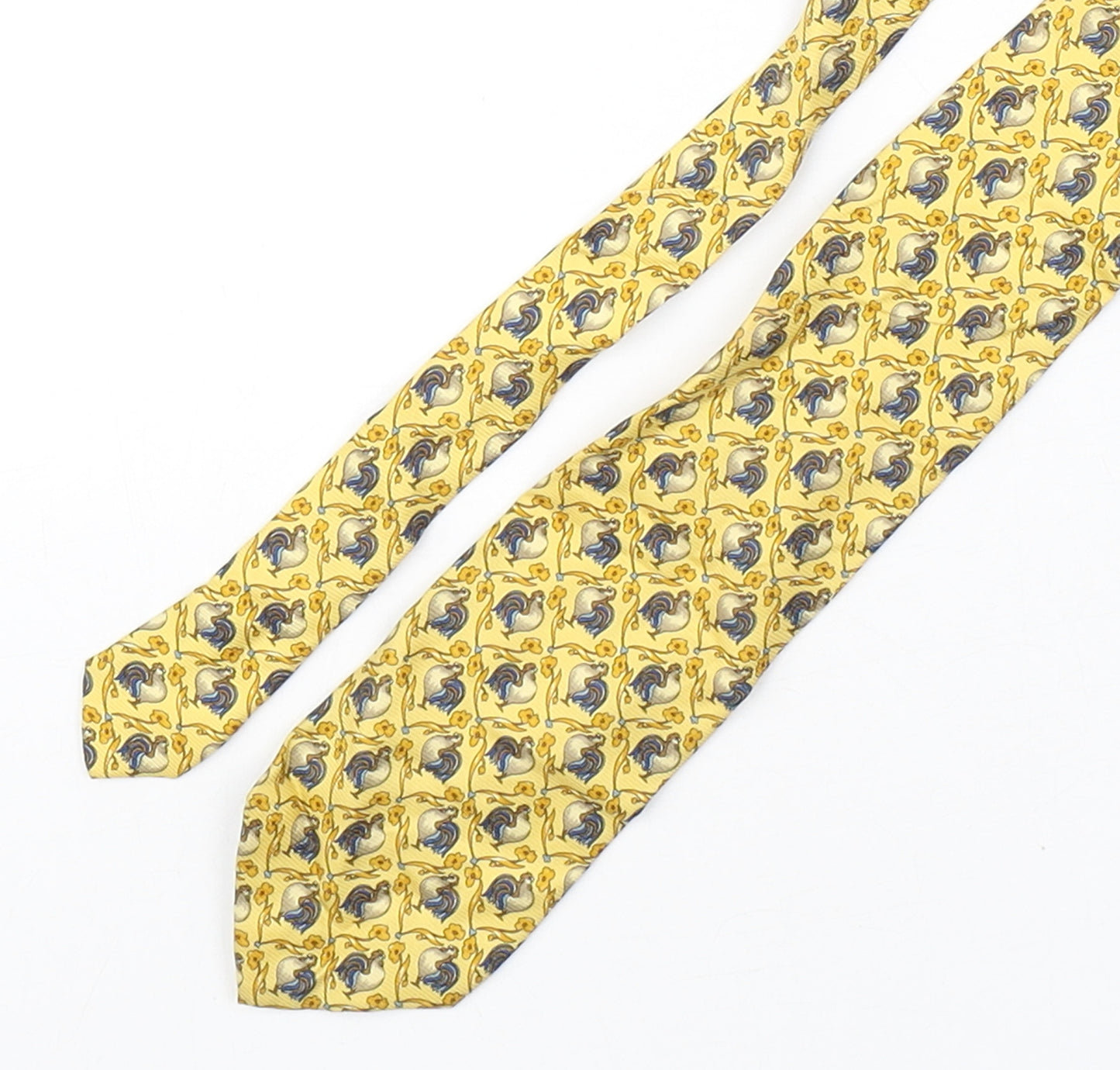 Giaccorng Larusso  Mens Multicoloured Geometric Silk Pointed Tie One Size - Bird Print