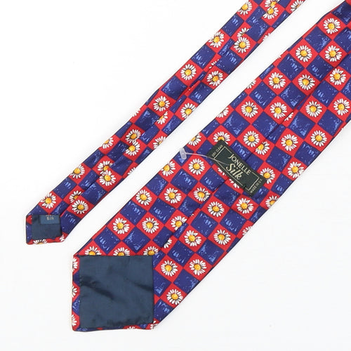 jonelle  Mens Multicoloured Plaids & Checks Silk Pointed Tie One Size