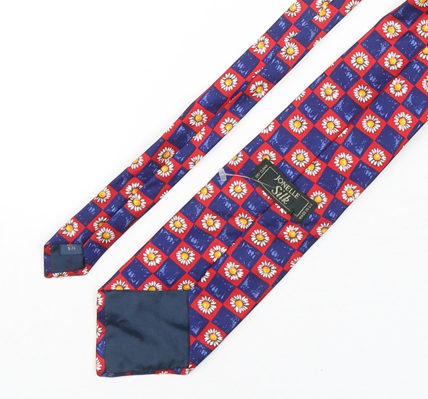 jonelle  Mens Multicoloured Plaids & Checks Silk Pointed Tie One Size