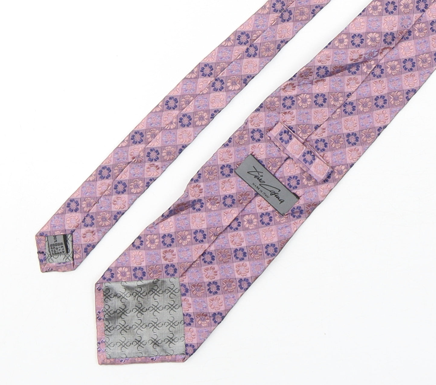 PreWorn  Mens Pink Floral Silk Pointed Tie One Size