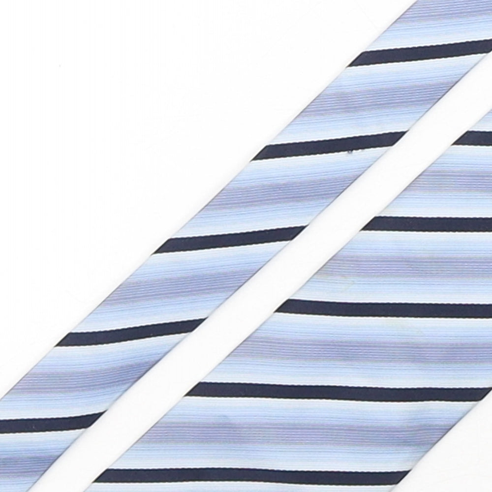 Balmain  Mens Blue Striped Silk Pointed Tie One Size