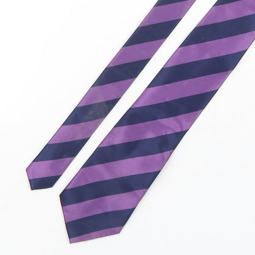 Marks and Spencer Mens Multicoloured Striped Polyester Pointed Tie One Size