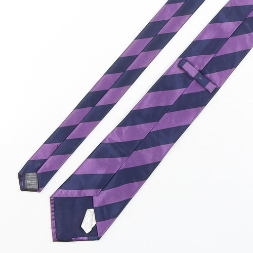 Marks and Spencer Mens Multicoloured Striped Polyester Pointed Tie One Size