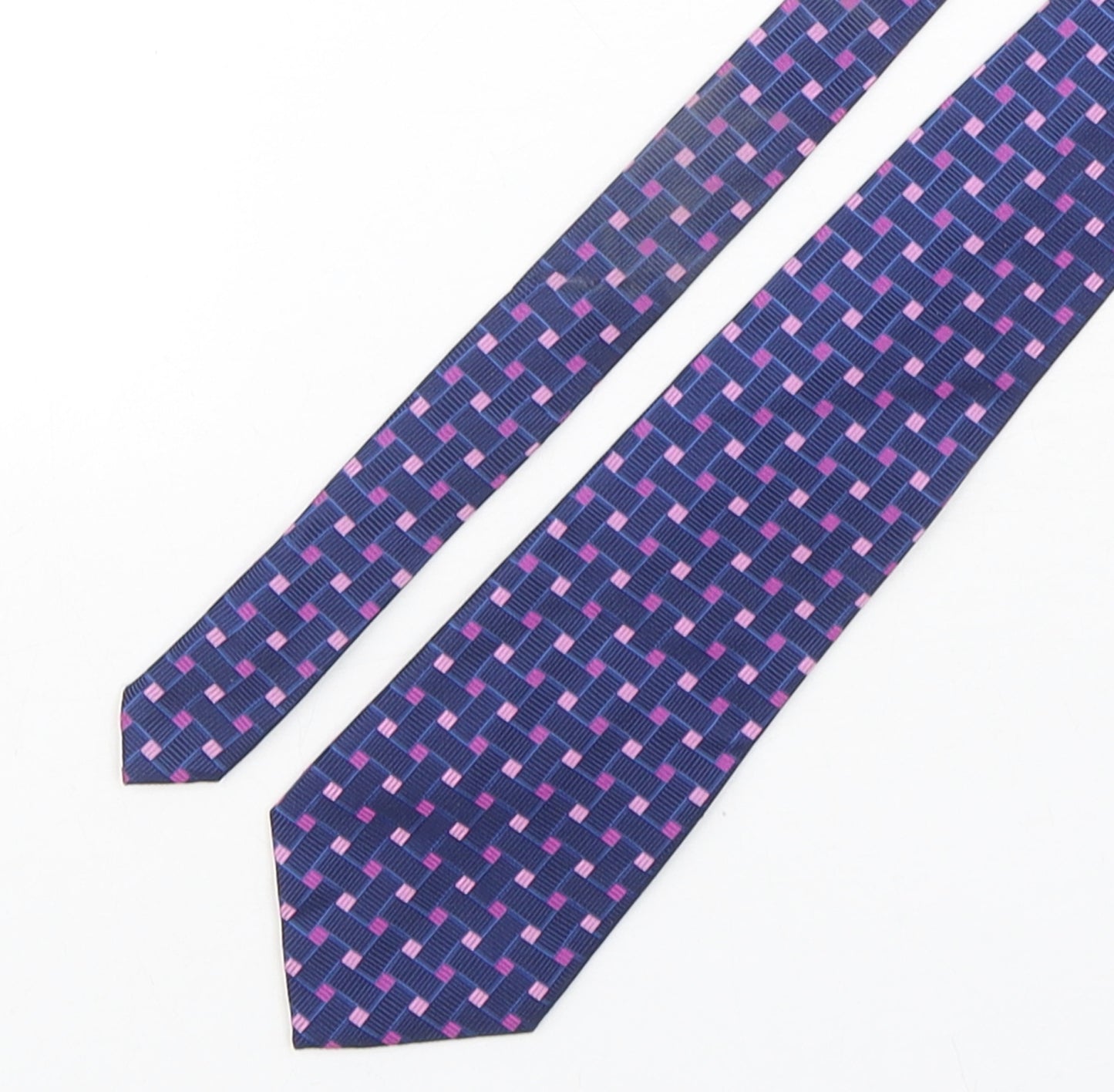 F&F Mens Multicoloured Geometric Silk Pointed Tie One Size