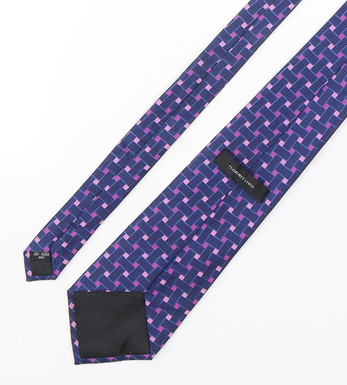 F&F Mens Multicoloured Geometric Silk Pointed Tie One Size