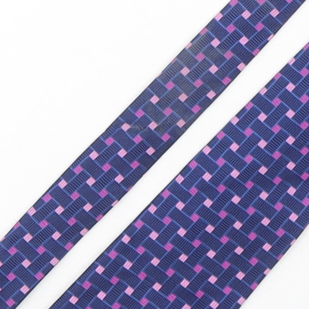 F&F Mens Multicoloured Geometric Silk Pointed Tie One Size