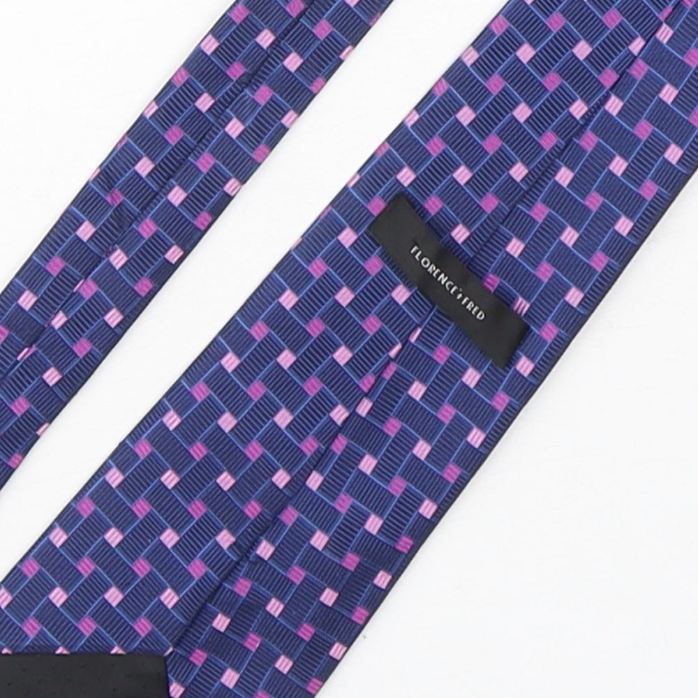 F&F Mens Multicoloured Geometric Silk Pointed Tie One Size