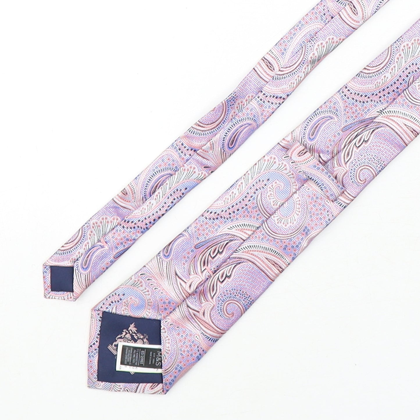 Marks and Spencer Mens Multicoloured Paisley Silk Pointed Tie One Size