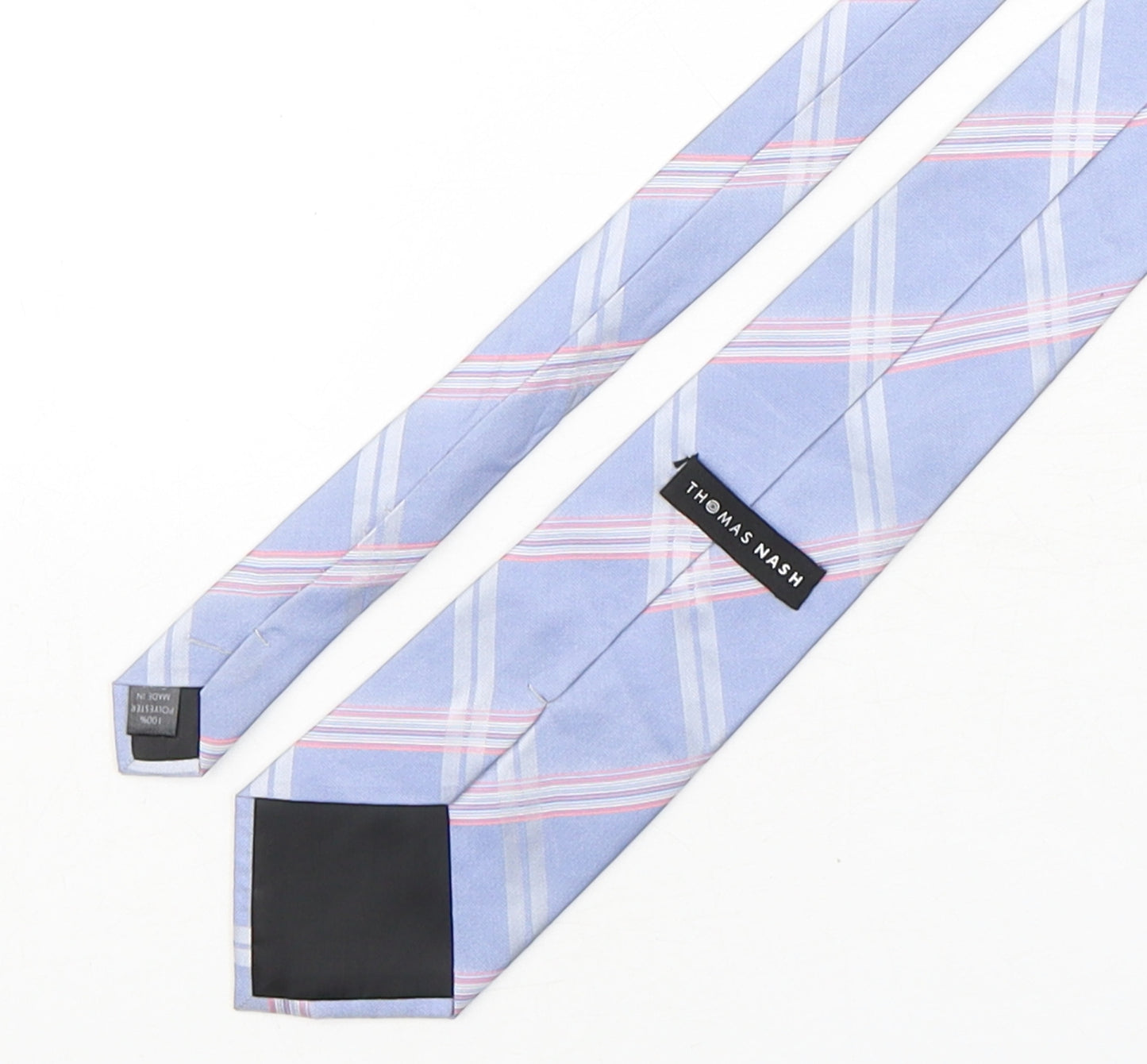 Thomas Nash  Mens Multicoloured Plaids & Checks Polyester Pointed Tie One Size