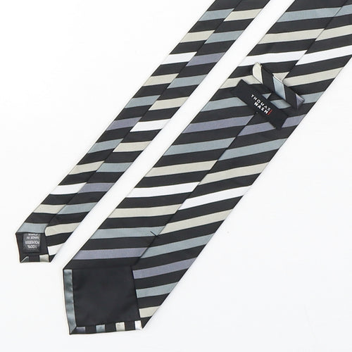 Thomas Nash  Mens Multicoloured Striped Polyester Pointed Tie One Size
