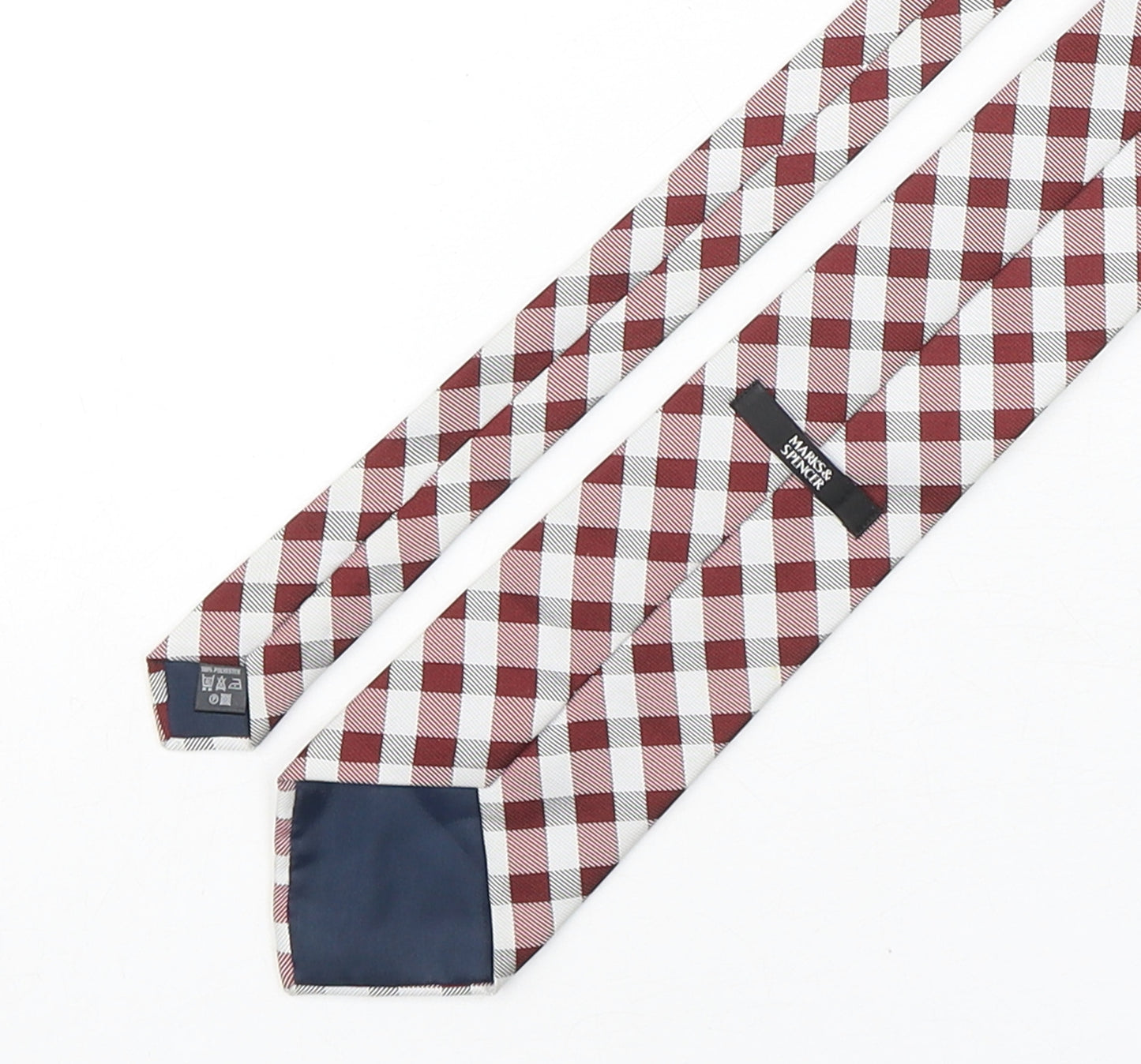 Marks and Spencer Mens Multicoloured Plaids & Checks Polyester Pointed Tie One Size
