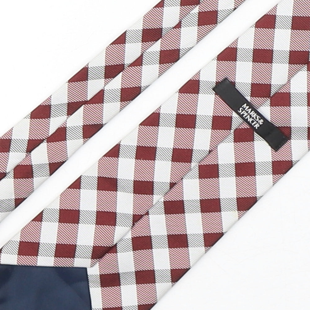 Marks and Spencer Mens Multicoloured Plaids & Checks Polyester Pointed Tie One Size