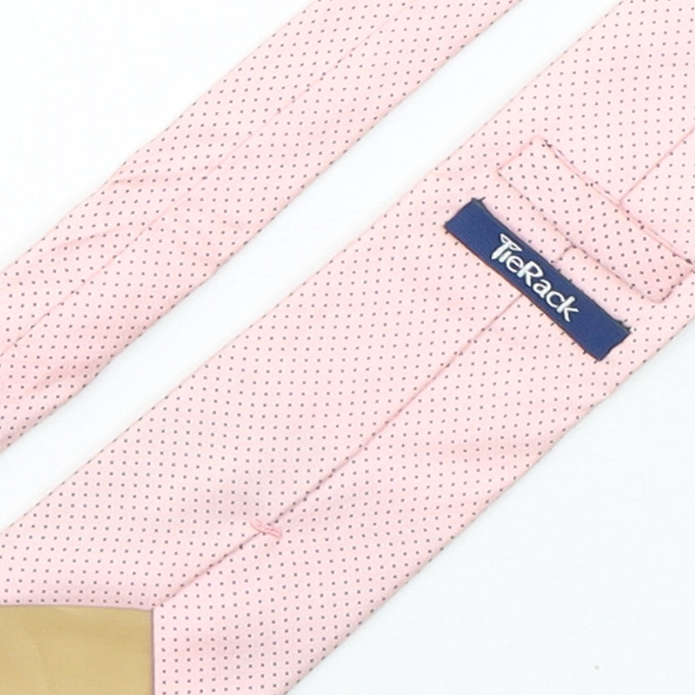 Tie Rack  Mens Pink Polka Dot Silk Pointed Tie One Size
