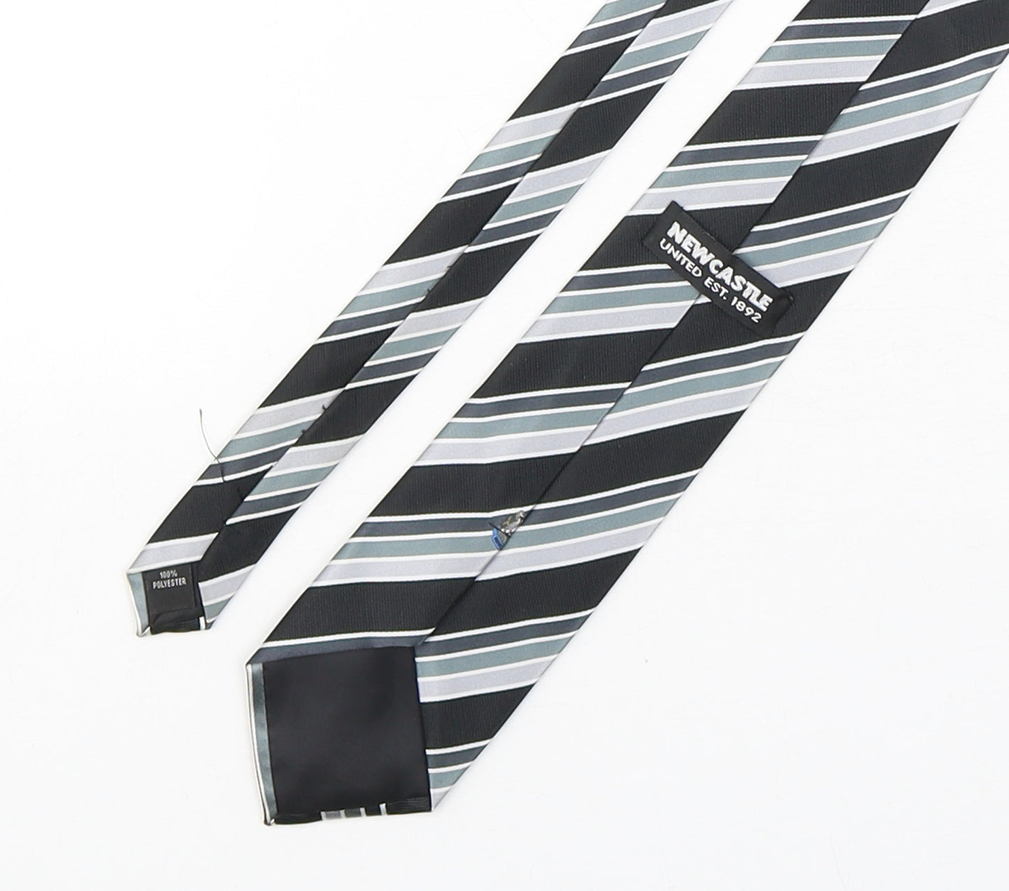 Newcastle United  Mens Multicoloured Striped Polyester Pointed Tie One Size