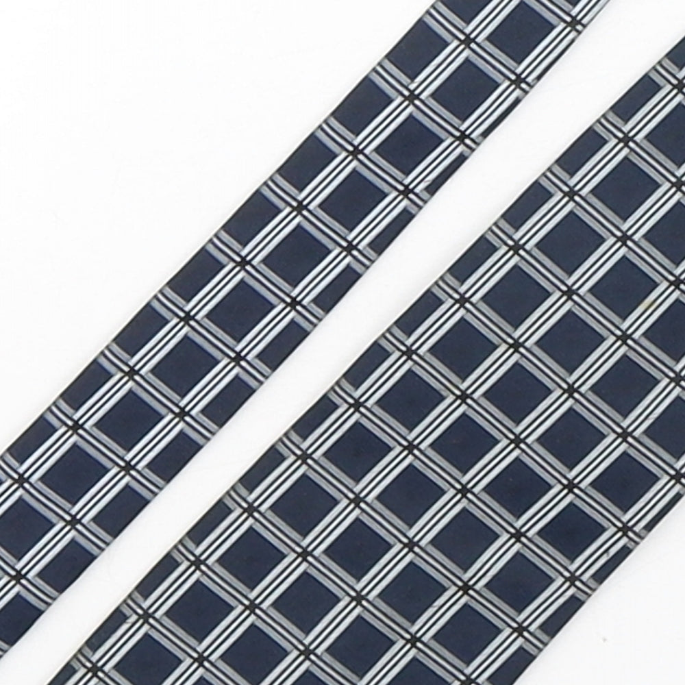 Daniel Hechter Mens Blue Plaids & Checks Silk Pointed Tie One Size