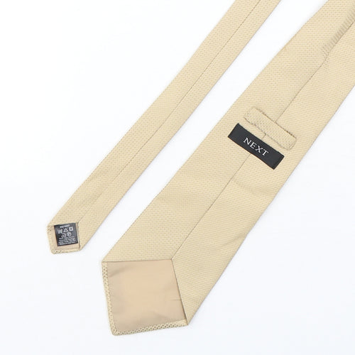 NEXT Mens Beige Grenadine Polyester Pointed Tie One Size