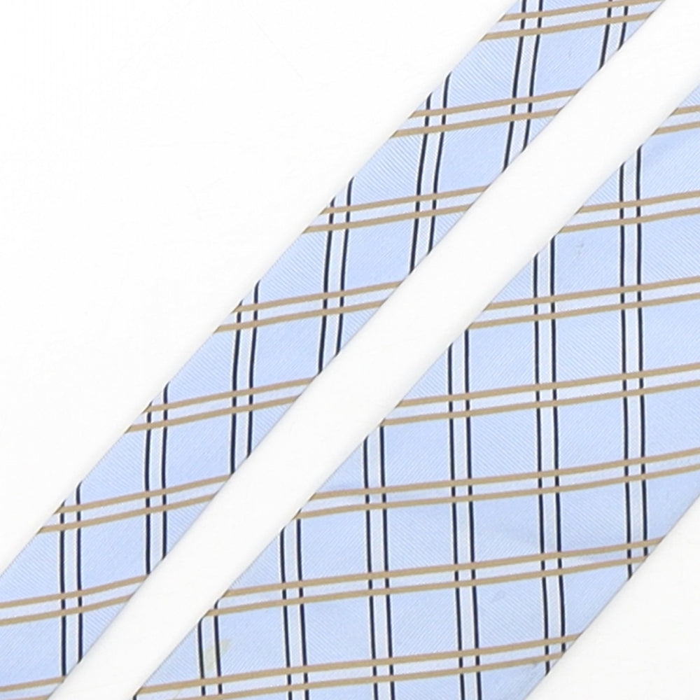 Fellini Mens Multicoloured Plaids & Checks Silk Pointed Tie One Size