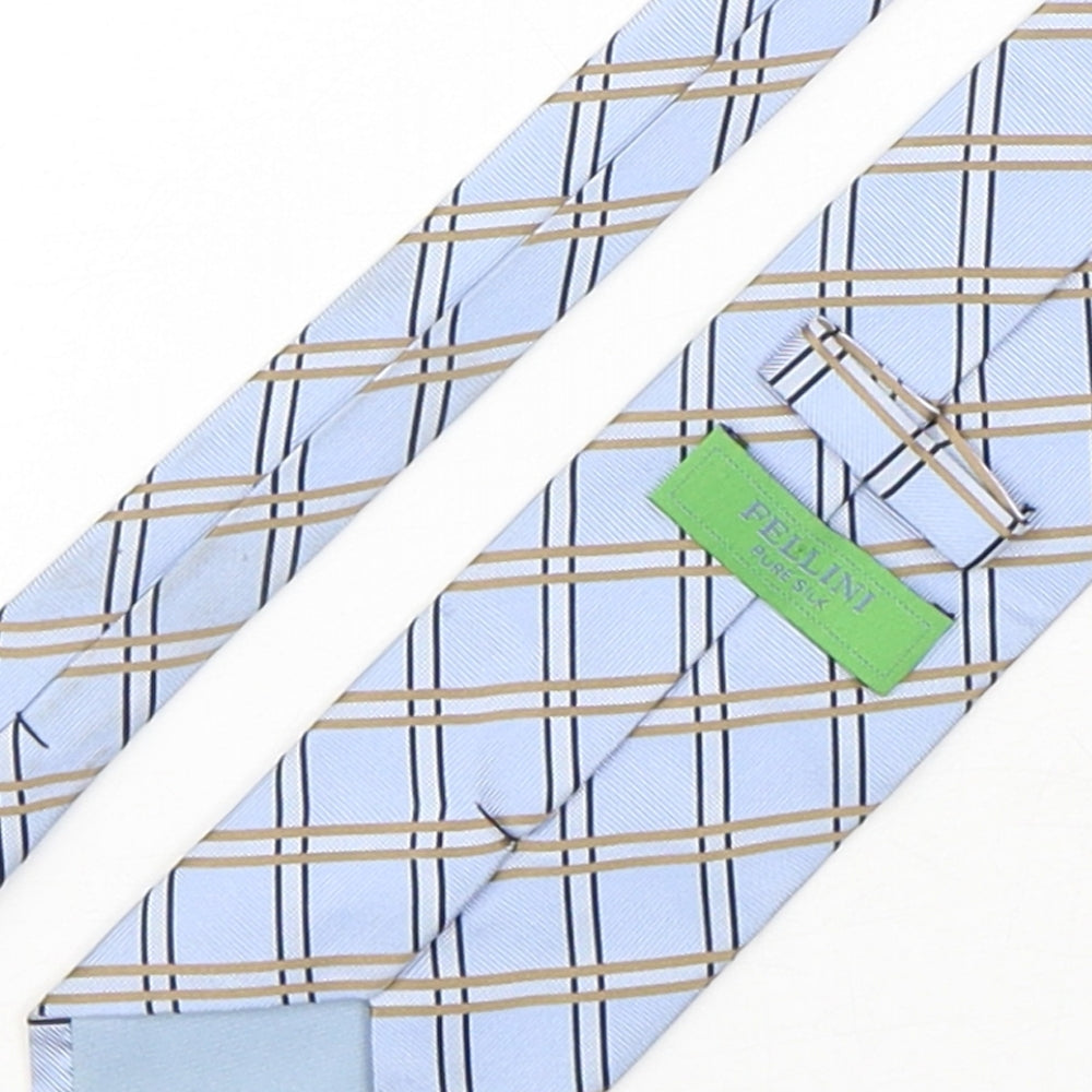 Fellini Mens Multicoloured Plaids & Checks Silk Pointed Tie One Size