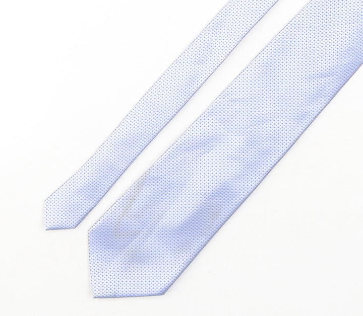Burton Mens Blue Geometric Polyester Pointed Tie One Size