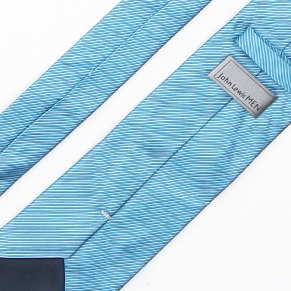 John Lewis  Mens Blue Striped Silk Pointed Tie One Size