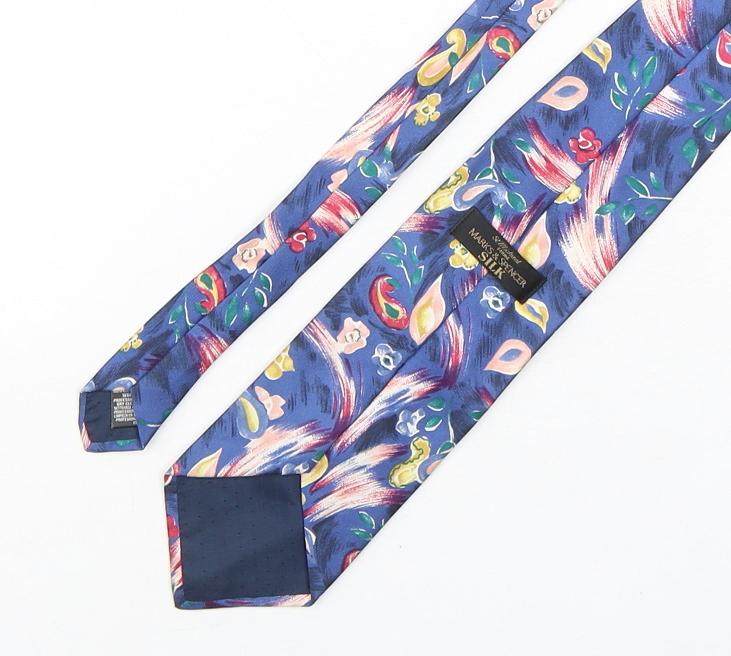 Marks and Spencer Mens Multicoloured Floral Silk Pointed Tie One Size
