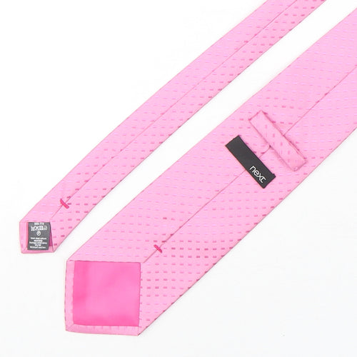NEXT Mens Pink Geometric Polyester Pointed Tie One Size