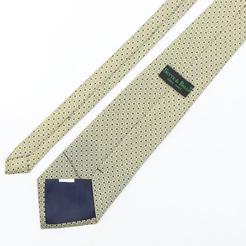 Sette & Bello  Mens Multicoloured Geometric Silk Pointed Tie One Size