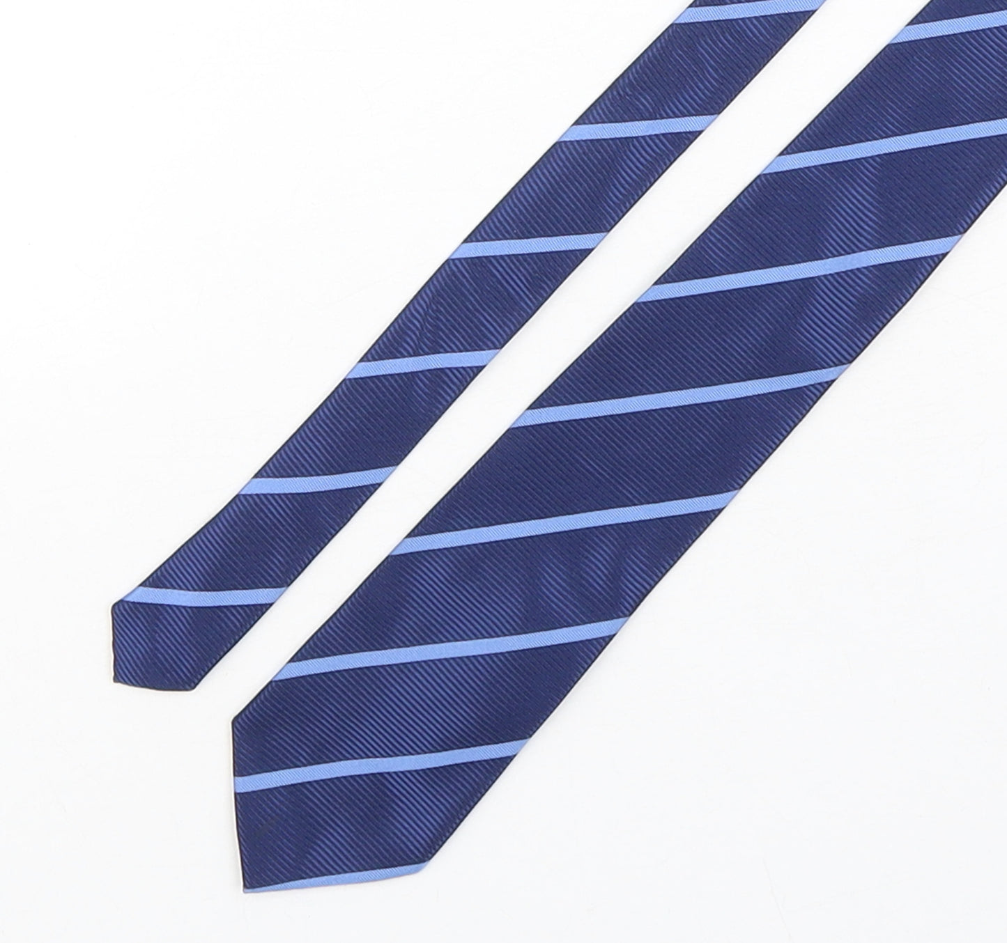 Jeff Banks  Mens Blue Striped Polyester Pointed Tie One Size