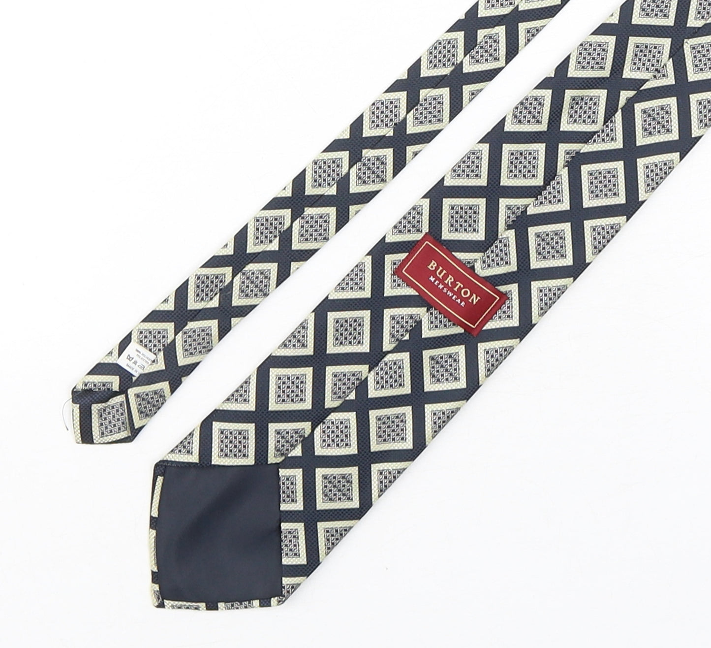 Burton  Mens Multicoloured Geometric Polyester Pointed Tie One Size