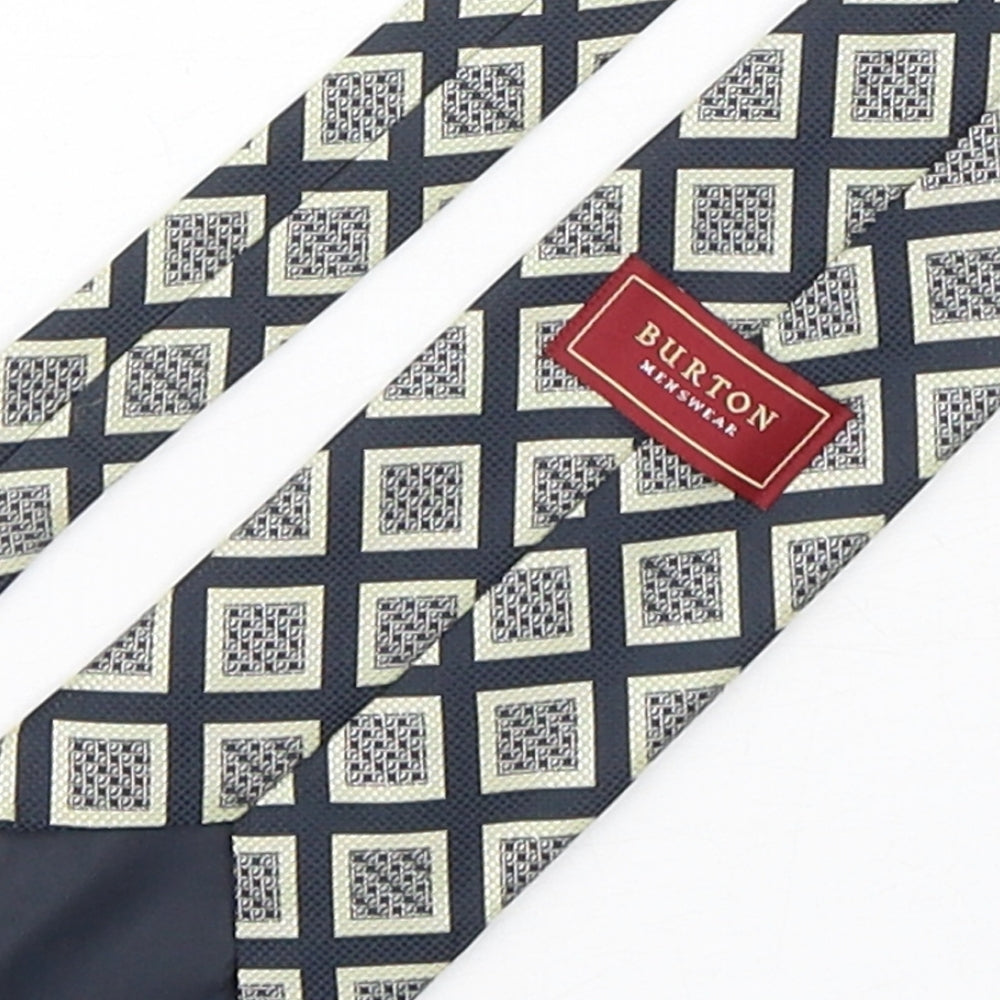 Burton  Mens Multicoloured Geometric Polyester Pointed Tie One Size