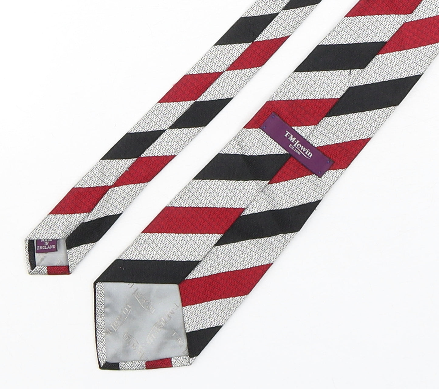 T.M.Lewin  Mens Multicoloured Striped Silk Pointed Tie One Size
