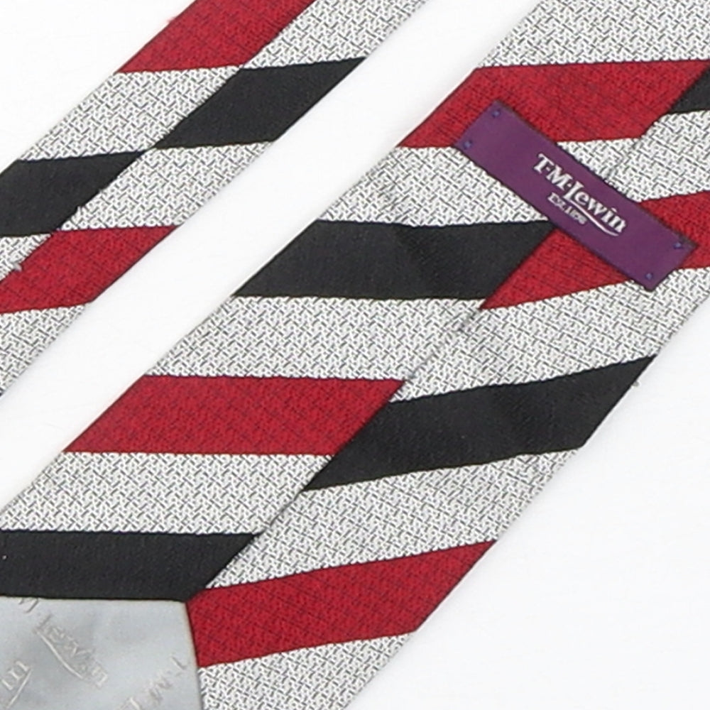 T.M.Lewin  Mens Multicoloured Striped Silk Pointed Tie One Size