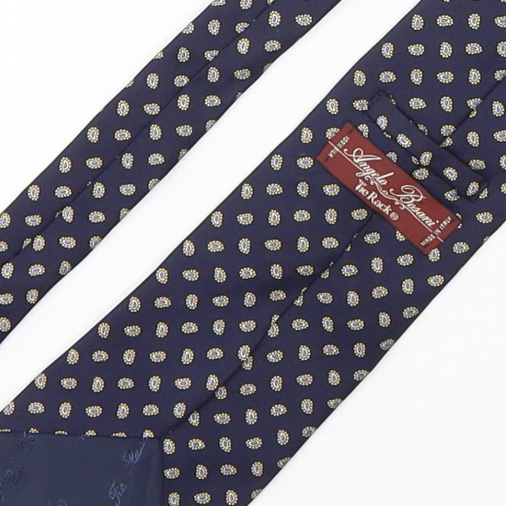 Angelo Bosani Mens Multicoloured Paisley Silk Pointed Tie One Size