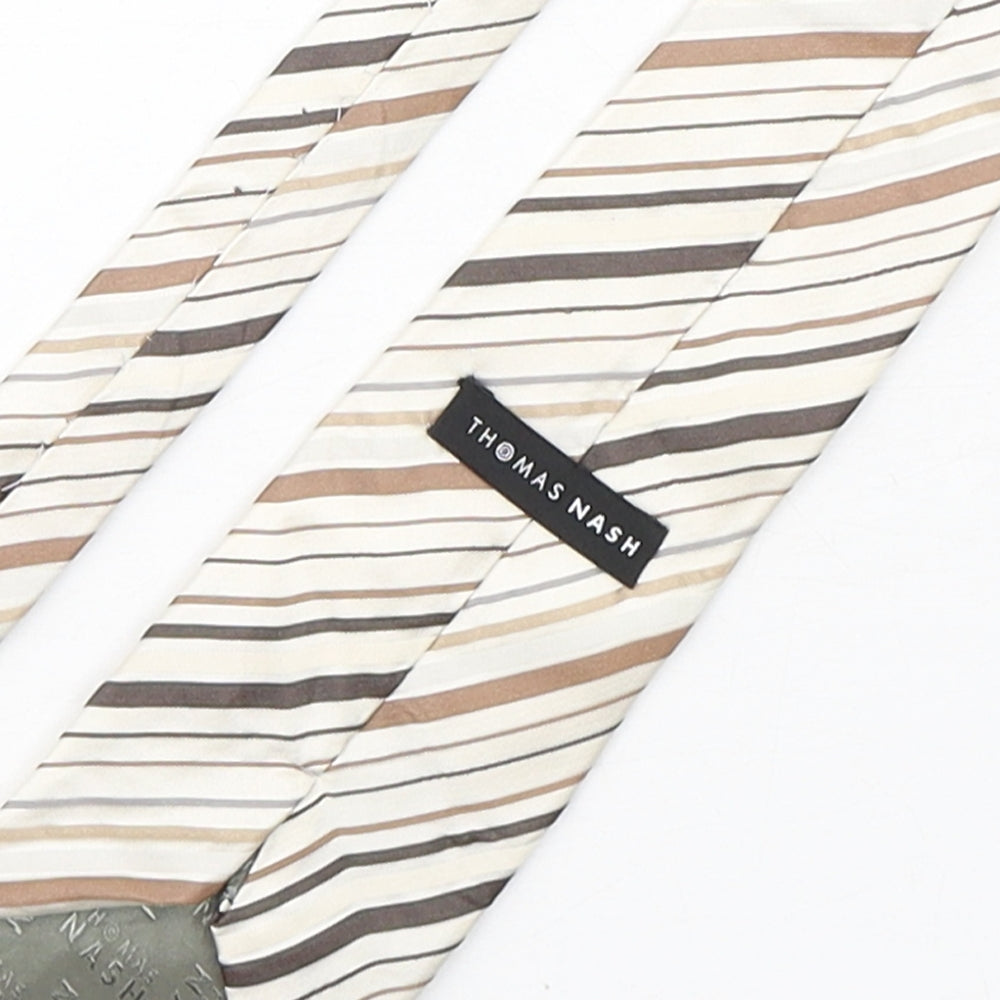 Thomas Nash  Mens Multicoloured Striped Silk Pointed Tie One Size