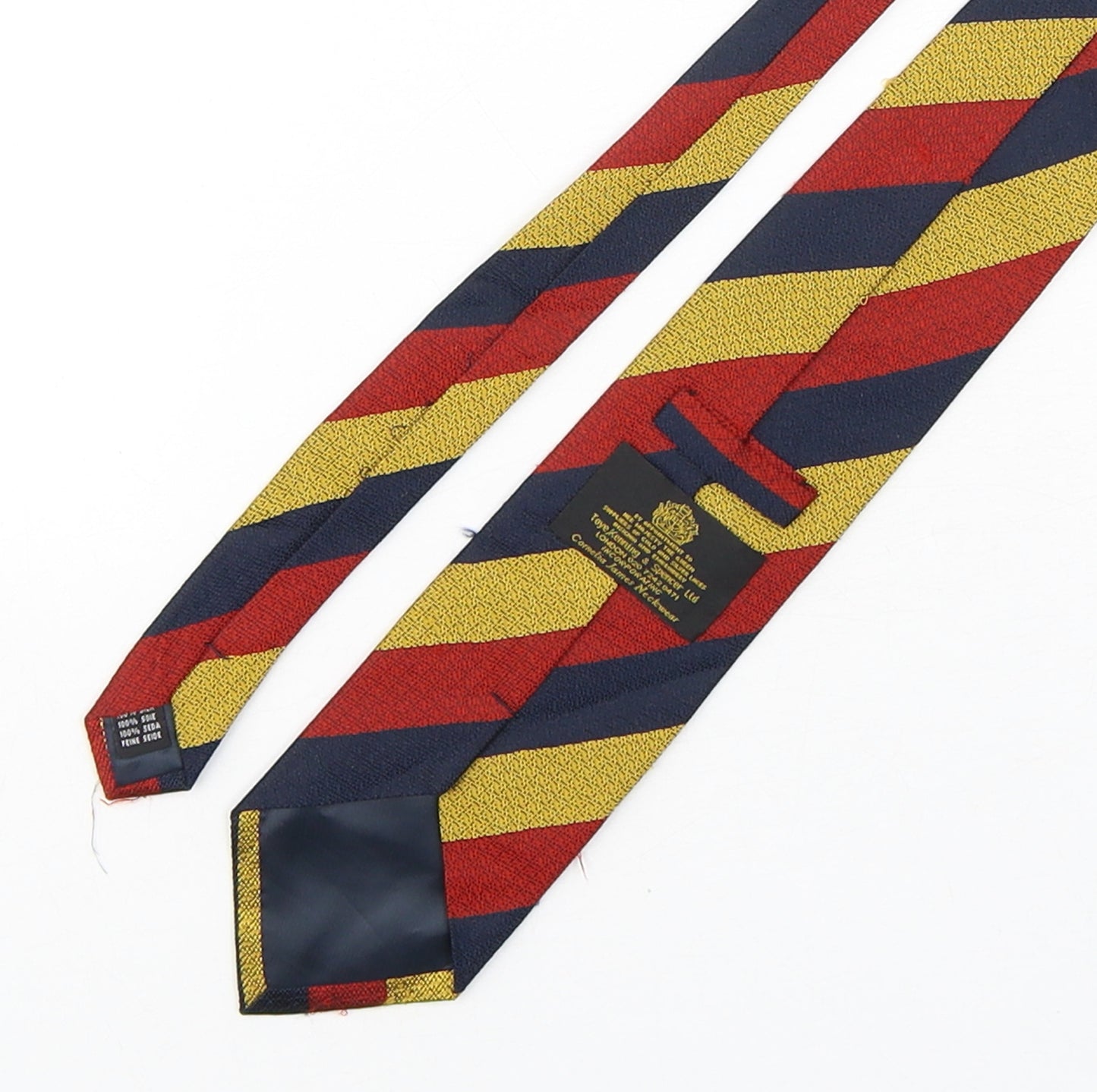 Toye, Kenning & Spencer  Mens Multicoloured Striped Silk Pointed Tie One Size
