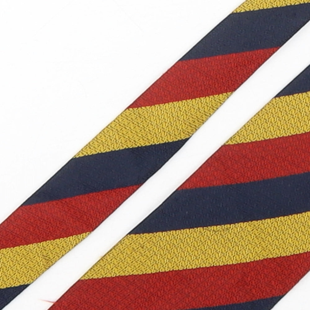 Toye, Kenning & Spencer  Mens Multicoloured Striped Silk Pointed Tie One Size