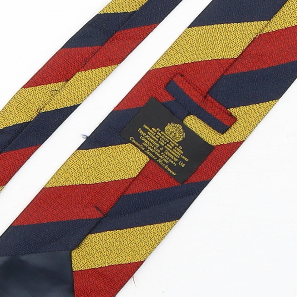 Toye, Kenning & Spencer  Mens Multicoloured Striped Silk Pointed Tie One Size