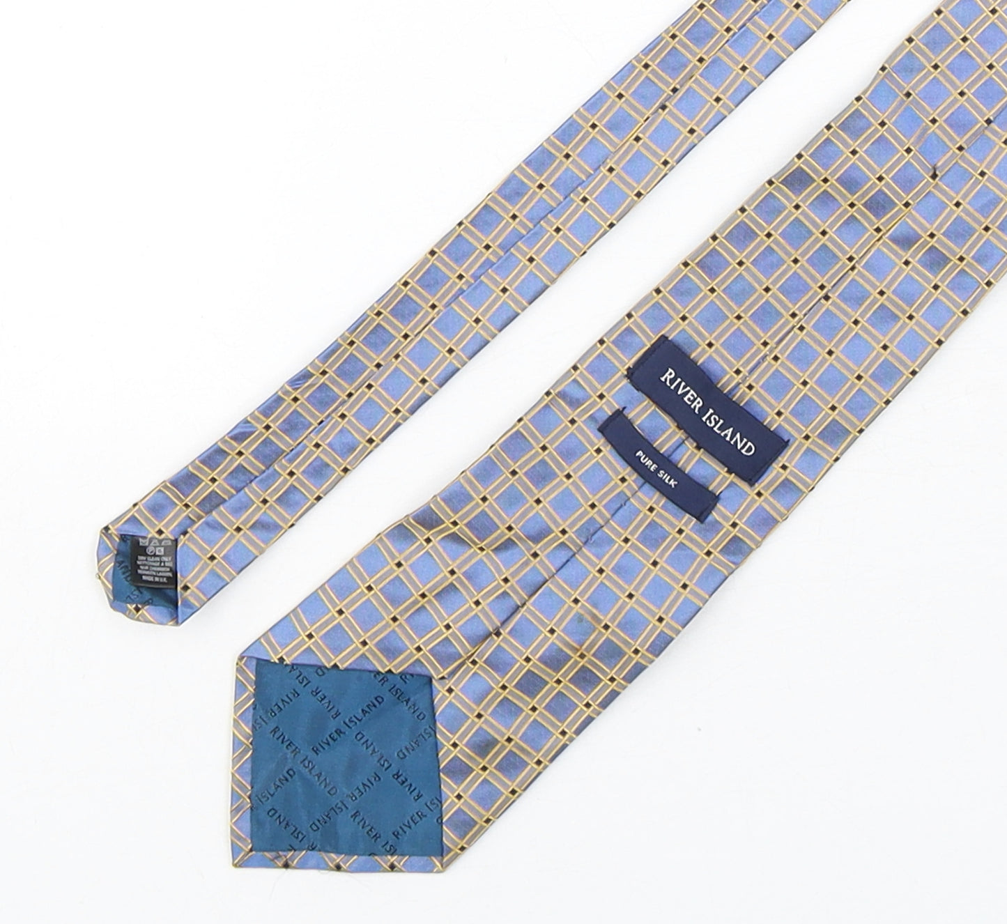 River Island  Mens Multicoloured Plaids & Checks Silk Pointed Tie One Size