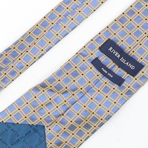 River Island  Mens Multicoloured Plaids & Checks Silk Pointed Tie One Size