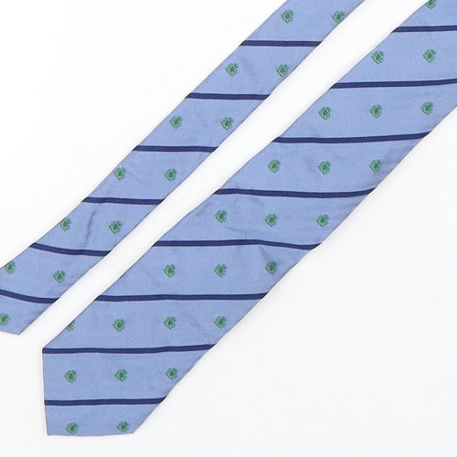 John Lewis  Mens Blue Striped Silk Pointed Tie One Size