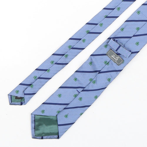 John Lewis  Mens Blue Striped Silk Pointed Tie One Size