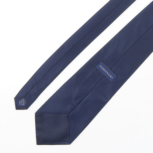 Debenhams Mens Blue Striped Polyester Pointed Tie One Size