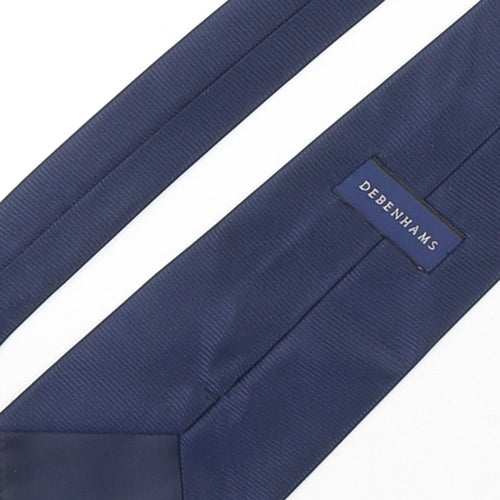 Debenhams Mens Blue Striped Polyester Pointed Tie One Size