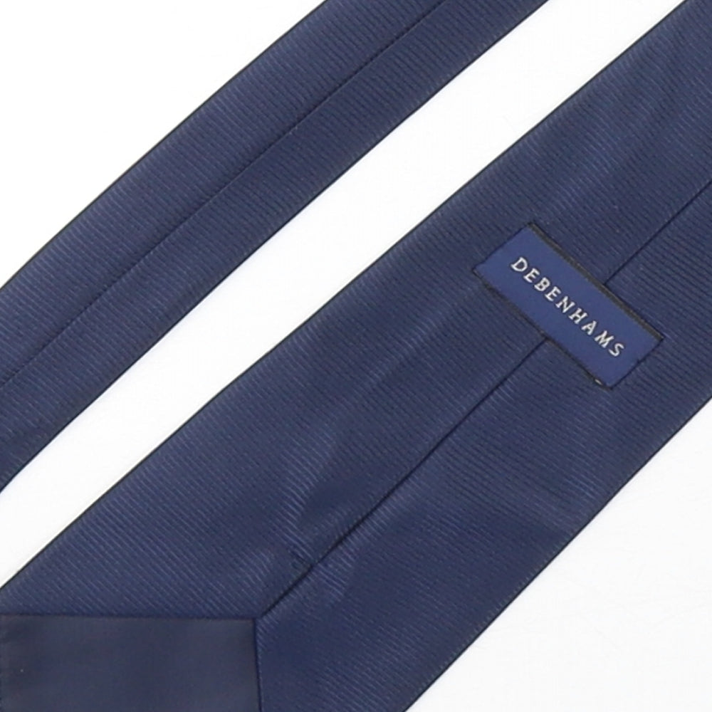 Debenhams Mens Blue Striped Polyester Pointed Tie One Size
