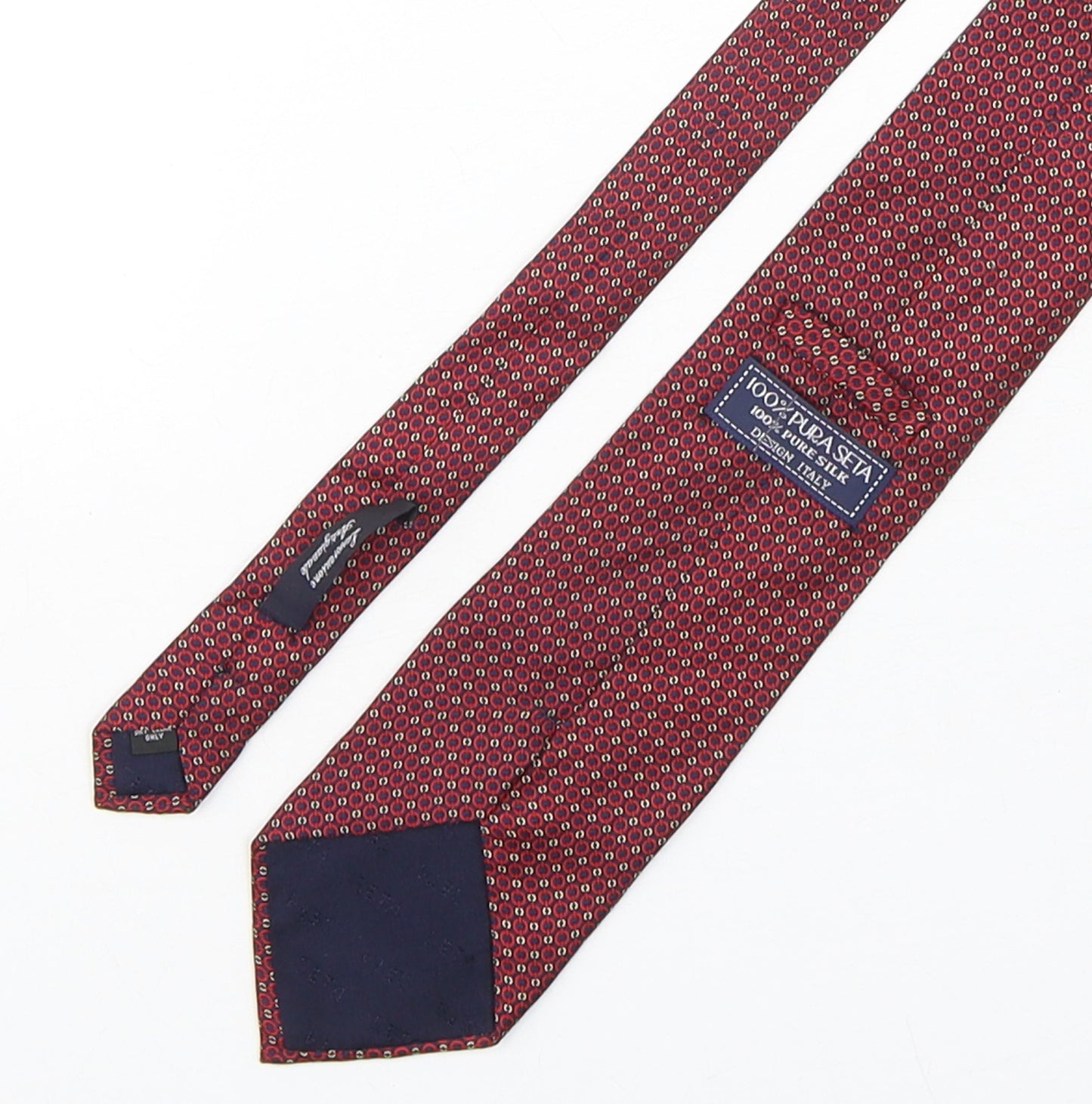 PreWorn  Mens Multicoloured Geometric Silk Pointed Tie One Size