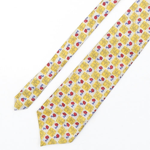 CandA Mens Multicoloured Plaids & Checks Polyester Pointed Tie One Size
