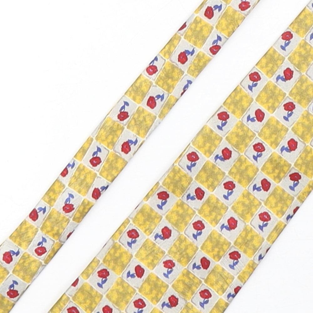 CandA Mens Multicoloured Plaids & Checks Polyester Pointed Tie One Size
