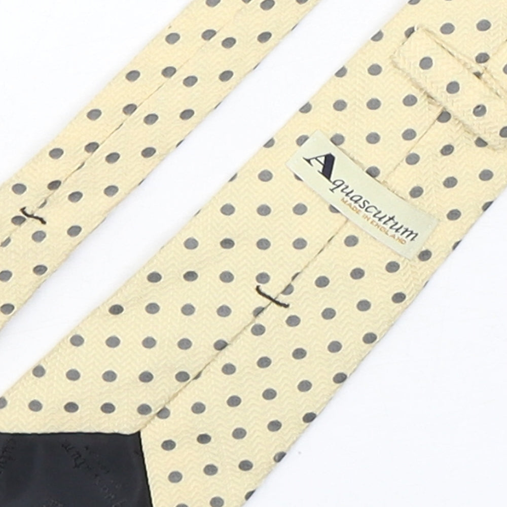 Aquascutum Mens Multicoloured Polka Dot Silk Pointed Tie One Size