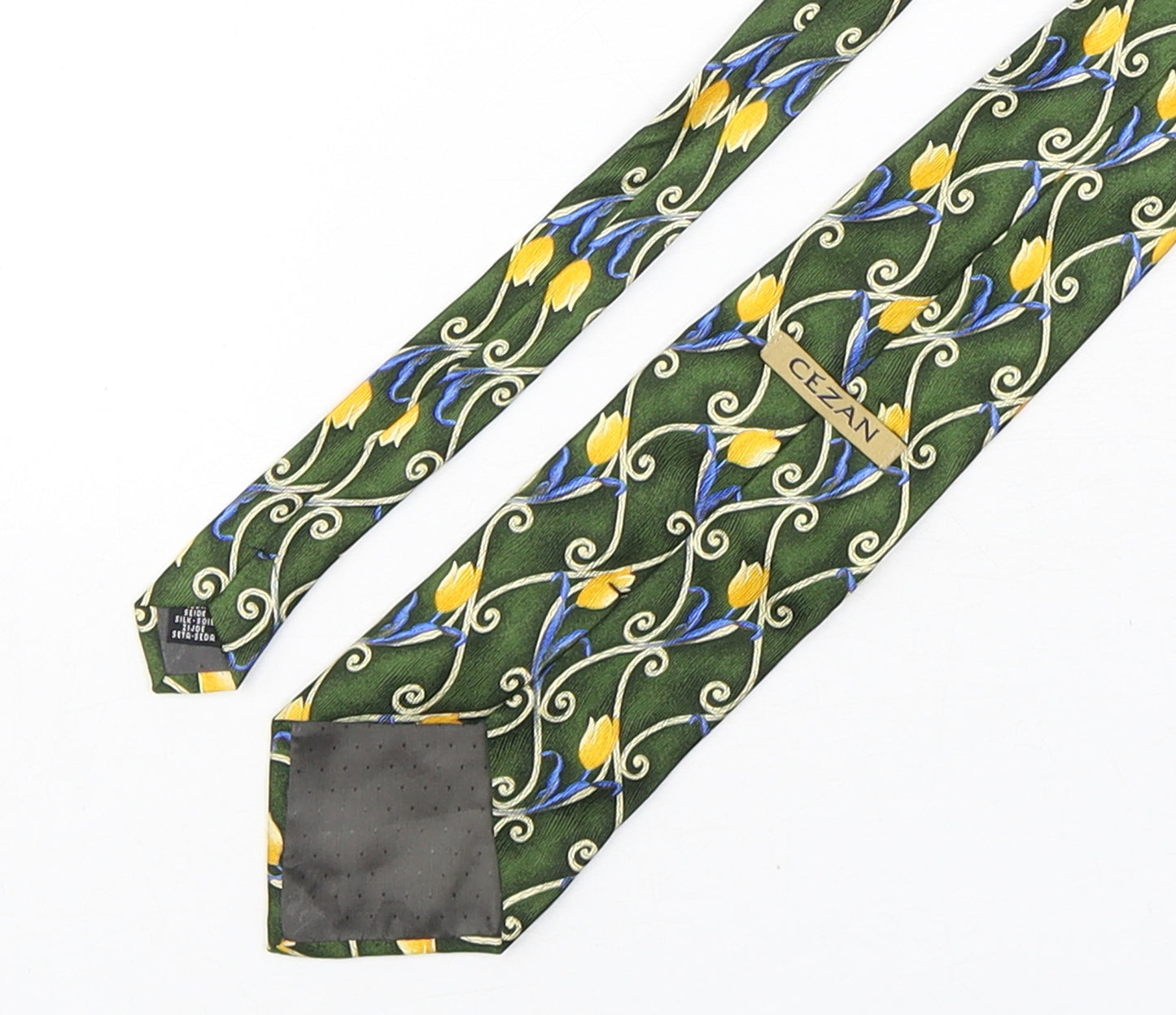 Cezan  Mens Multicoloured Floral Silk Pointed Tie One Size